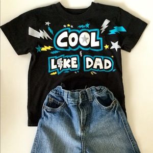 T-shirt and Wrangler Jean Shorts